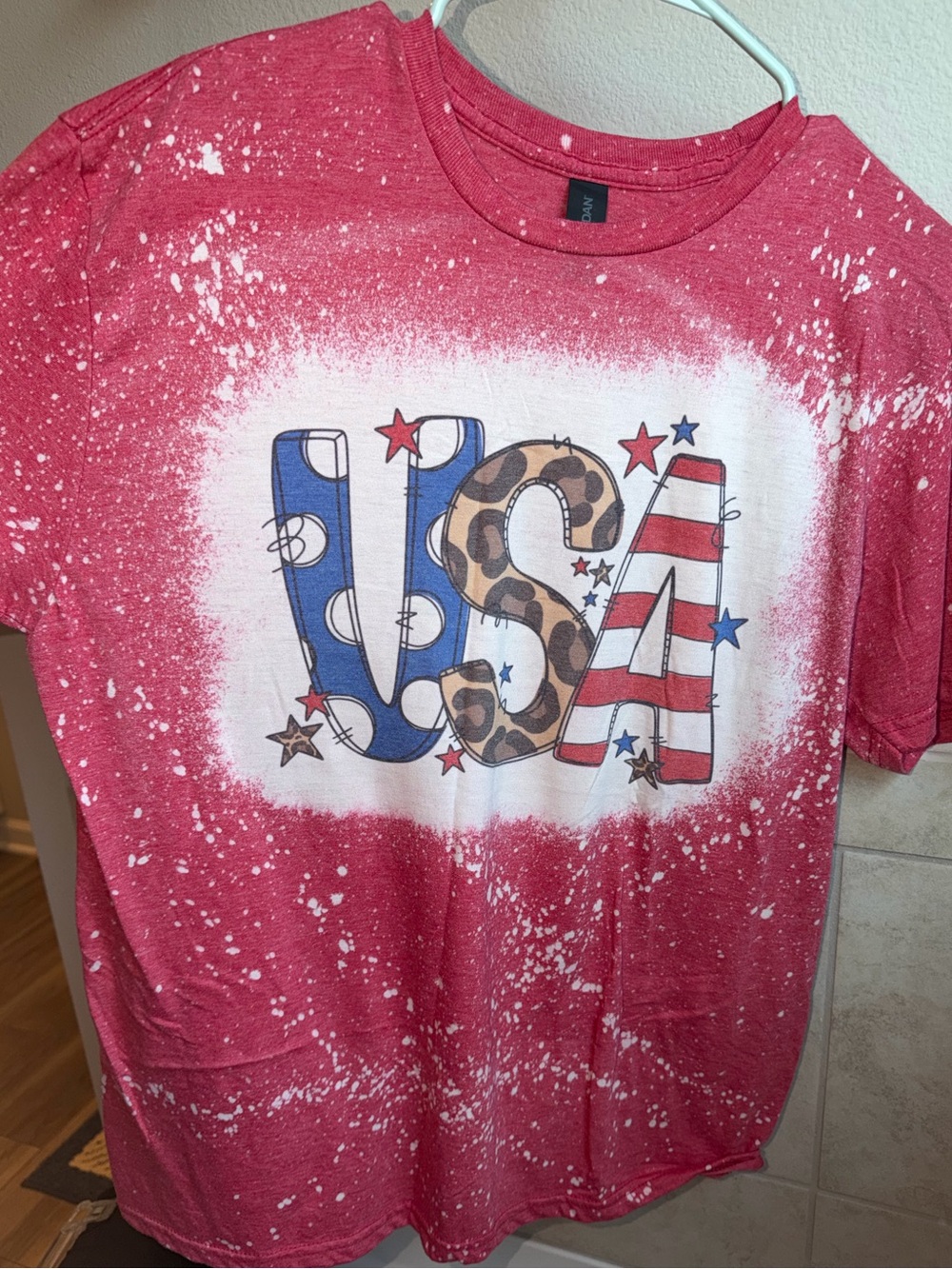 Gildan Red USA Bleached Softstyle Tee